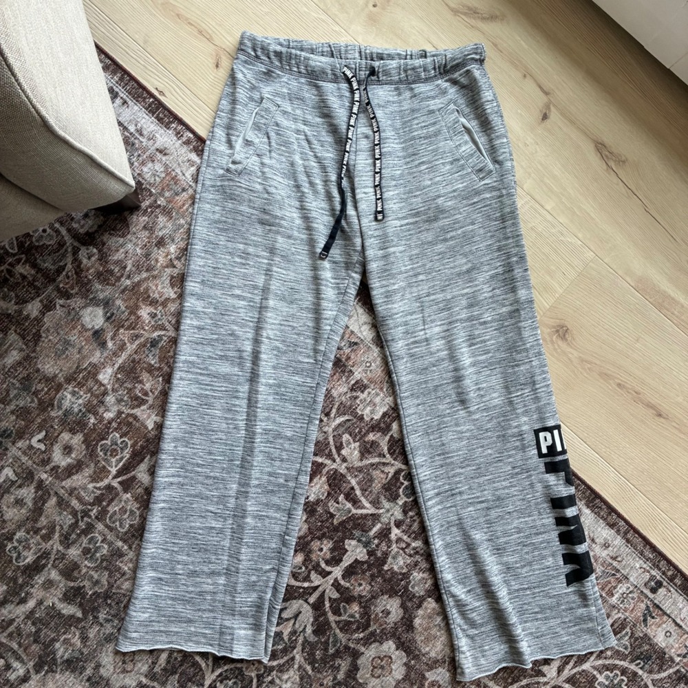 Victoria's Secret PINK Y2K 2016 Gray Marled Wide Leg Flare Sweatpants S